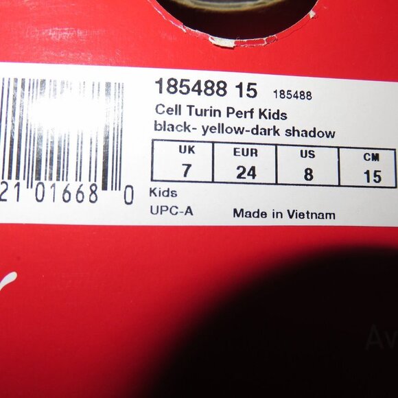 Puma Cell Turin Perf Kids Black Yellow Dark Shadow sneakers tennis shoes sz 7 - Picture 8 of 8